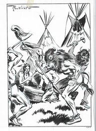Illustration originale - Illustration pour un épisode de Loup solitaire le dernier des Natchez, parution dans Zorro n°92