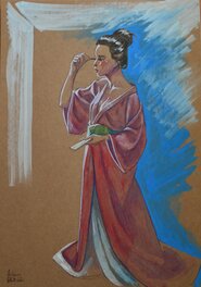 Antonin Gallo - Jeune femme en kimono - Illustration originale