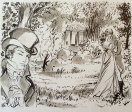 Jacques Grange - Napoléon et ses Amours - La Malmaison, Temple de l'Amour - Original Illustration