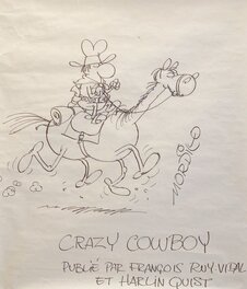 Guillermo Mordillo - Crazy Cowboy - Original Illustration