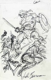 John Buscema - Conan John Buscema Prelim - Splash and Commission - Illustration originale