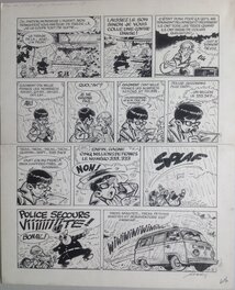 Mitteï Planche originale 9 Pas de chance pour Bonaventure , BD Éo 1983 Dupuis Meilleurs Récits du Journal de Spirou 9