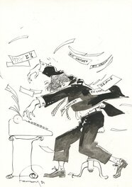 Hermann - Hermann : dessin Hommage 35 ans de Ric Hochet réalisé pour André-Paul Duchâteau - Original Illustration