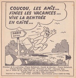 Page d'accueil du Pifou poche n°10 : "Vive la rentrée en gaité".