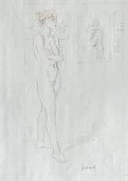 André Juillard - Etude de nu - Illustration originale