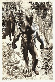 Simone Bianchi - Wolverine 52 p 22 SPLASH Black Panther & Storm - Planche originale