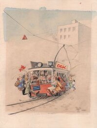 Cesc - Tranvia - Illustration originale