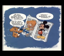 Laurent Verron - Quand Mickey accueille Boule et Bill - Illustration originale