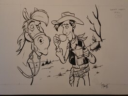 Joey Potargent - Lucky luke en jolly jumper - Original Illustration