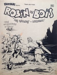 Chott Pierre Mouchot Robin des Bois 8 Les Esclaves de Mortland Couverture Originale N&B encre de chine  1948 .
