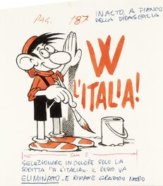 Benito Jacovitti - Jacovitti, Pippo: W l'Italia: Il Vittorioso - Illustration originale