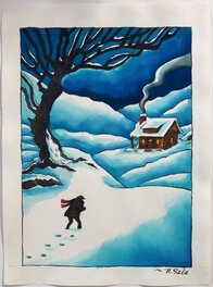 Original Illustration - Richard Sala - Journey's End (2015 Xmas card art)