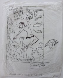 Richard Sala - Richard Sala - Rejected cover sketch for Evil Eye #8 - Original art
