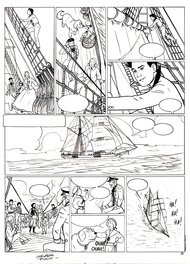 Christophe Picaud - Planche 21 ISSUE D'"UN CAPITAINE DE 15 ANS" TOME 1 - Planche originale