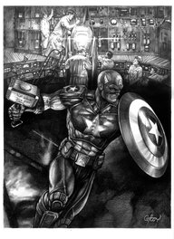 Claudio Aboy - Captain America for Marvel by Claudio Aboy, 2021 - Illustration originale