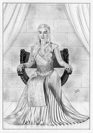 Tim Grayson - "Deanerys Targaryen - Game of Thrones" featuring actor Emilia Clarke - Planche originale