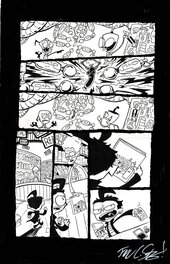 Fred C. Stresing - Invader Zim #33 Zim l'envahisseur ft Dib Membrane & GIR - ONI Press - Planche originale