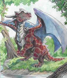 Charline Forns - Illustration originale bébé Dragon - Illustration originale