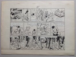 Comic Strip - Pesch Sylvain et Sylvette 50 Planche Originale 15 Album Fleurus Fleurette La Chevauchée de Castel Bobêche de 1961