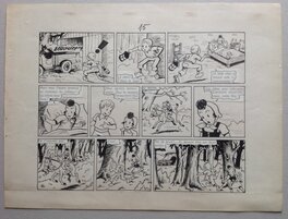 Jean-Louis Pesch - Pesch Sylvain et Sylvette 50 Planche Originale 15 Album Fleurus Fleurette La Chevauchée de Castel Bobêche de 1961 - Planche originale