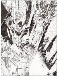 Brett Booth - Batman : Superman - T5 p.2-3 - Planche originale