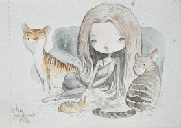 Tony Sandoval - The Cats Girl 2020 - Original Illustration