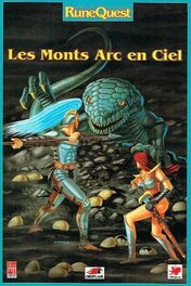 Oriflam & Chaosium Runequest RPG supplement cover The Rainbow Mountains / Les Monts Arc en Ciel