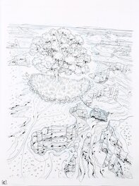 Cover drawing, YGG Drasil #7 “Hommage to Moebius & Nature”