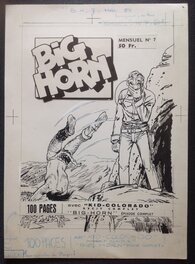 La Couverture Originale du BIG HORN 7 au format entier de 16,5 X 23 Cm , Éo Bd Petit Format S.E.R 1958