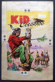 La Couverture Originale du KID COLORADO 8 au format entier de 16 X 25 Cm , Éo Bd Petit Format S.E.R 1956