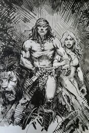 Régis Moulun - Encrage Tarzan - Illustration originale