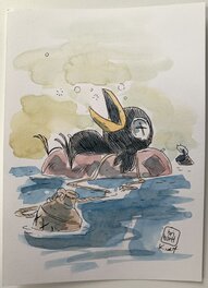 Brian Hurtt - Brian Hurtt and Matt Kindt - Drinky Crow - Original art