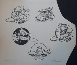 Frank Margerin - Pin's SURF - Original Illustration