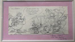 Albert Uderzo - Crayonné original pour un projet publicitaire. - Œuvre originale