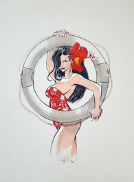 Olivier Vatine - Yuku Leelee Pacific Pin-up - Illustration originale