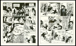 Matthieu Bonhomme - 2003 - Le Marquis d'Anaon: Double page issue de La Vierge noire (Tome 2) - Planche originale