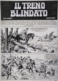 Ortiz, Maxi Tex#8, Il treno Blindato, planche n°9 de titre, 2004.