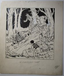 Willy Vandersteen - Couverture Le trésor de Fiskary - De ringelingschat - Original Cover
