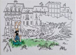 Lewis Trondheim - Couverture édition Super Luxe - Lapinot "Les Herbes Folles Tome 2" - Illustration originale