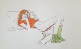 Paul Gillon - Dessin inédit pour un roman de Roger VADIM - Original Illustration