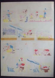 Le Verso de La Planche originale de BoBo avec ses couleurs au dos , etc...