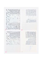 Set of four strips published on page #211 (partial), 212 & 213, from Carbone & Silicium