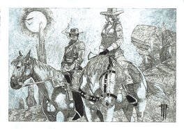 Philippe Bringel - Blackfoot et Rebecca sous le soleil - Original Illustration