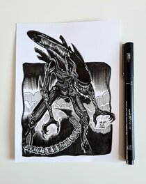 oTTami - Dessin original de l'Inktober 2021 : Alien ! - Illustration originale