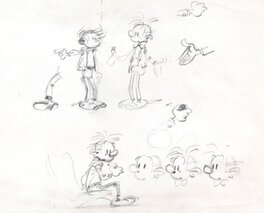 Autre exemple de croquis correctif de Franquin. Autre exemple de croquis correctif de Franquin.