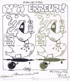 Christian Flamand - Jeu Pif Poche "Y'a erreur !" - Original Illustration