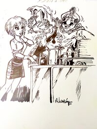 François Walthéry - Natacha: couverture de Spirou n°1964 - Planche originale