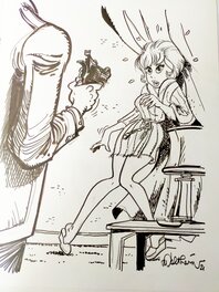 François Walthéry - Natacha : couverture su Spirou n°1849 - Planche originale