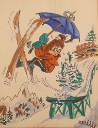 Dubois - Gag illustration 1 - Le Saut à ski