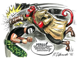 Ryszard Dąbrowski - Likwidator versus Hellboy - Original Illustration